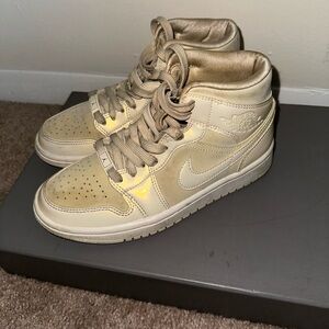 Nike High-Top Sneakers in Tan and Cream